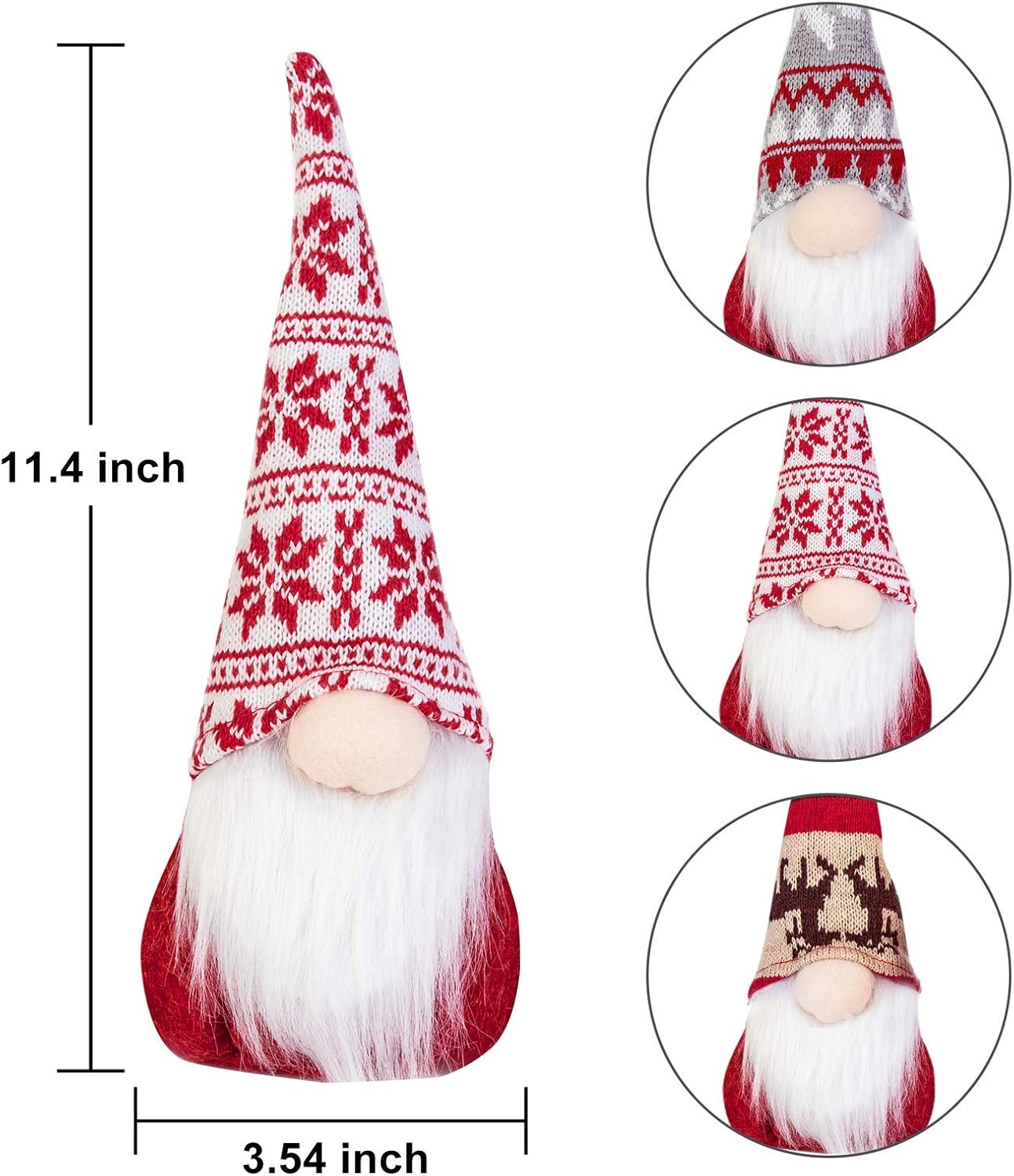 Roberly 3 Pack Christmas Gnomes Plush, 11.4 Inch Handmade Swedish Santa, Scandinavian Tomte Nisse Nordic Gnomes Gifts Christmas Decorations Stocking Stuffers for Party Indoor, Home Ornaments