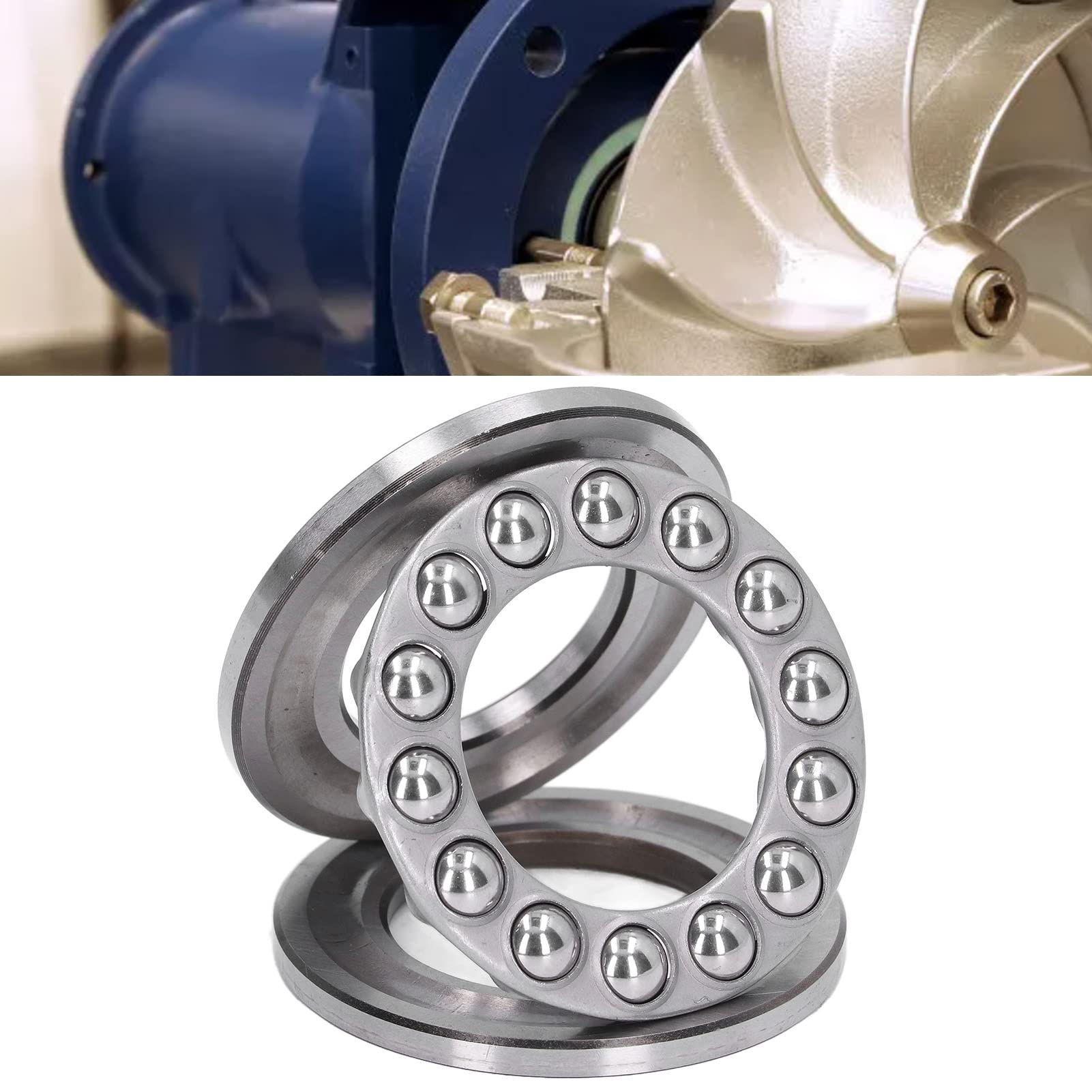 Tgoon Plane Thrust Ball Bearing, 3 Parts Thrust Accuracy Axial Balls Bearing Steel 5Pcs for Low Speed Reducers(51207)