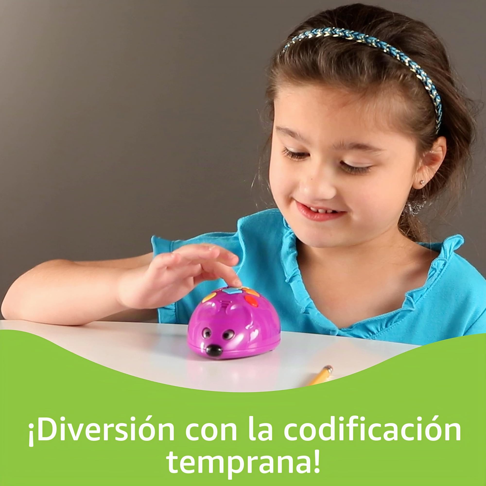 Learning Resources Code & Go Robot Mouse, Juguete Stem programable para niños 4-8 años, Incluye Tarjetas de codificación y Laberinto Educativo