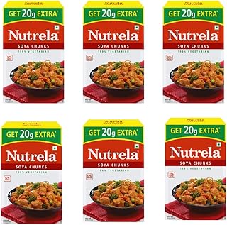 Nutrela High Protein Soya Chunks 200g (Pack of 6)