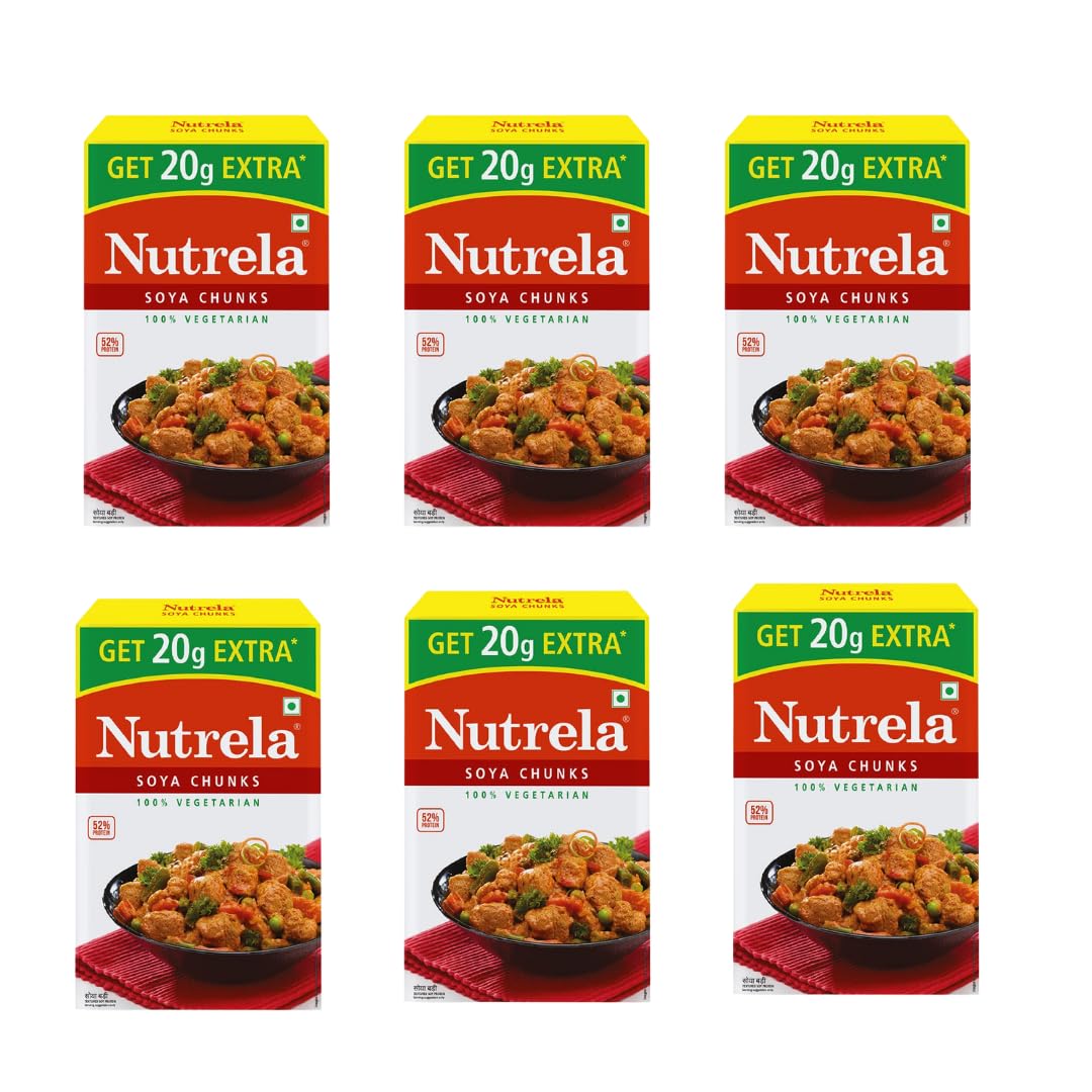 Nutrela High Protein Soya Chunks 200g (Pack of 6)