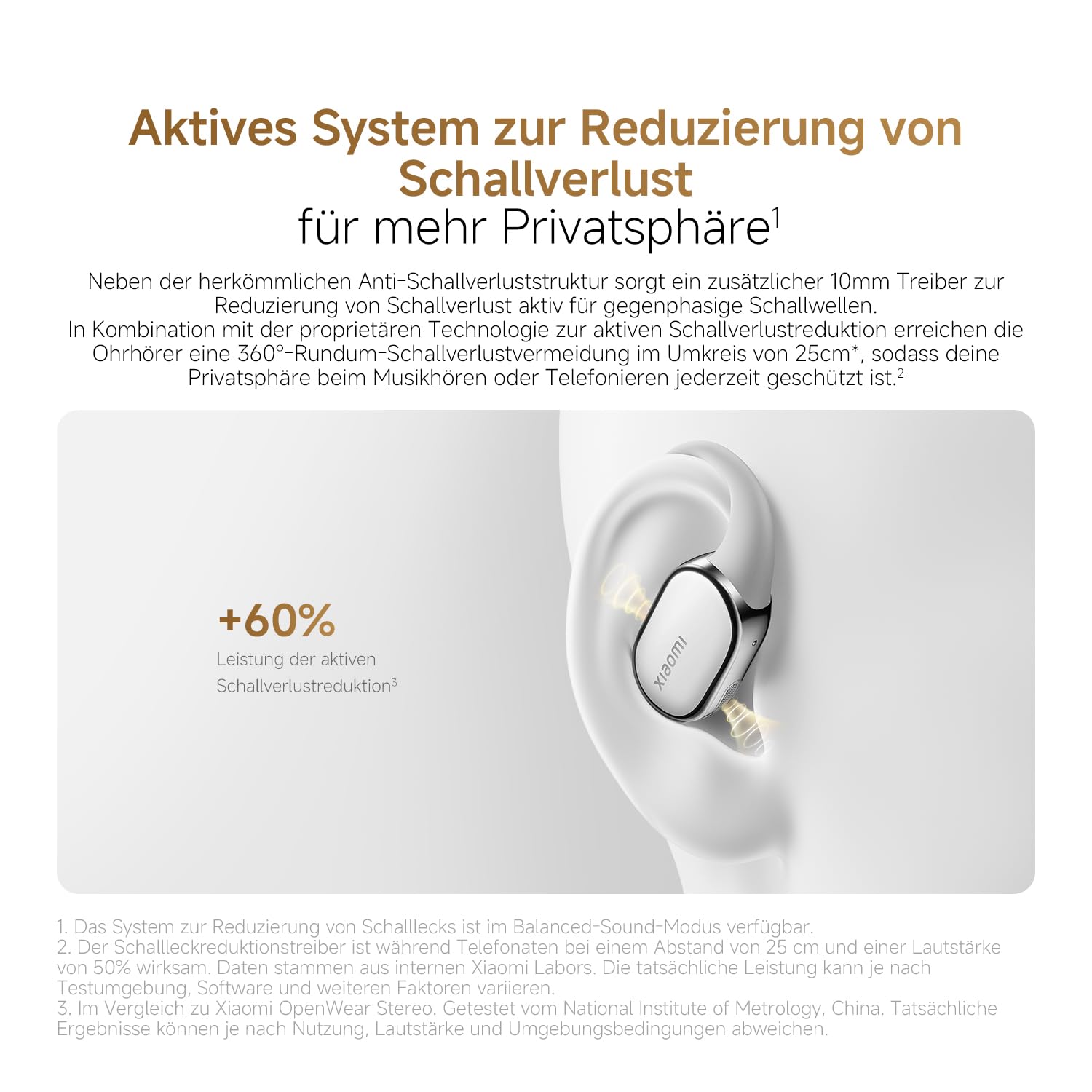 XIAOMI OpenWear Stereo Pro Gold, Open-Ear Kopfhörer, Ohrbügel Bluetooth Headset, Bequemer und Stabiler Sitz, 45 Stunden Akkulaufzeit, Wasserdicht IP54, Mehrfachtreiber, Hi-Res HiFi Audio