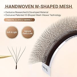 NAGARAKU 5D W Eyelash Extensions Volume Premade Fans Lashes Faux Mink Light Soft Cluster Easy Fanning yy Eyelashes Pestaas Volume 12 Rows for Beauty Salon - 0.07mm C Curl 8-12mm Mix, Dark Brown