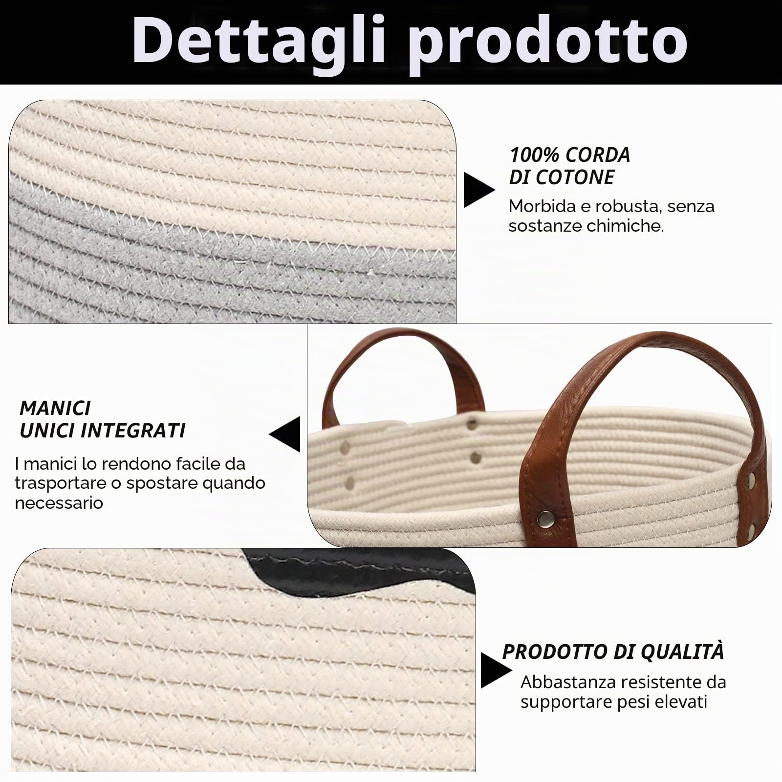 MOREZI Cestino per giochi,cesto per la biancheria,cesto porta giochi per animali domestici.Utilizzato per riporre giocattoli per cani,vestiti,cibo e altre forniture-Beige/Grigio.