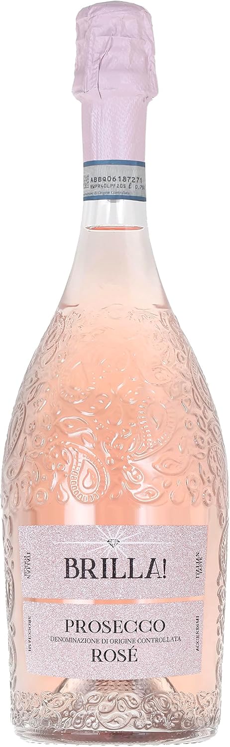 Brilla Prosecco Doc Rose Brilla Fruttato Ottimo per Aperitivo, Made In Italy (Veneto), Bottiglia 750 Ml, Alcol 11% - Immagine 1