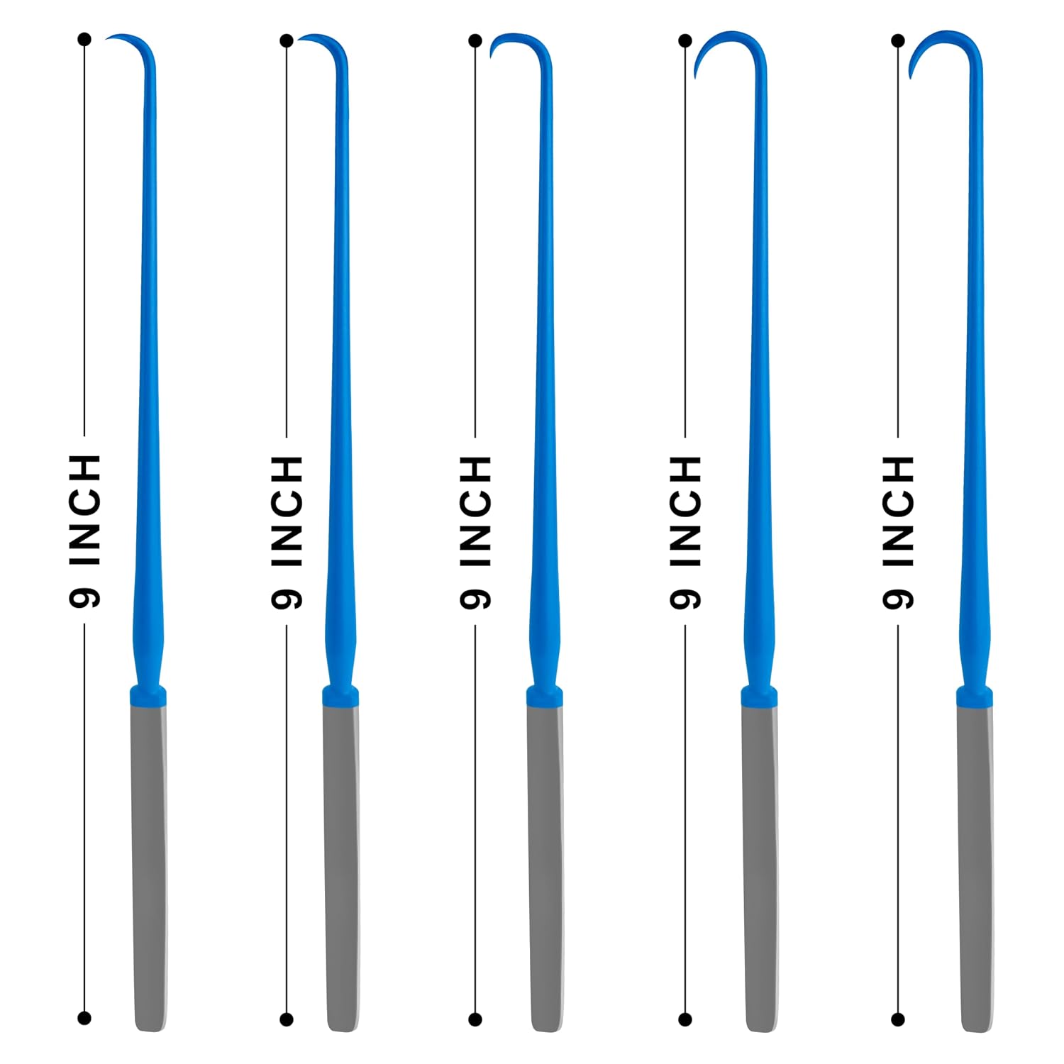 Surgical Online 5-Piece Emmet Uterine Hooks Set – 9 Inch, Blue-Coated Stainless Steel, Medical-Grade Surgical Instruments