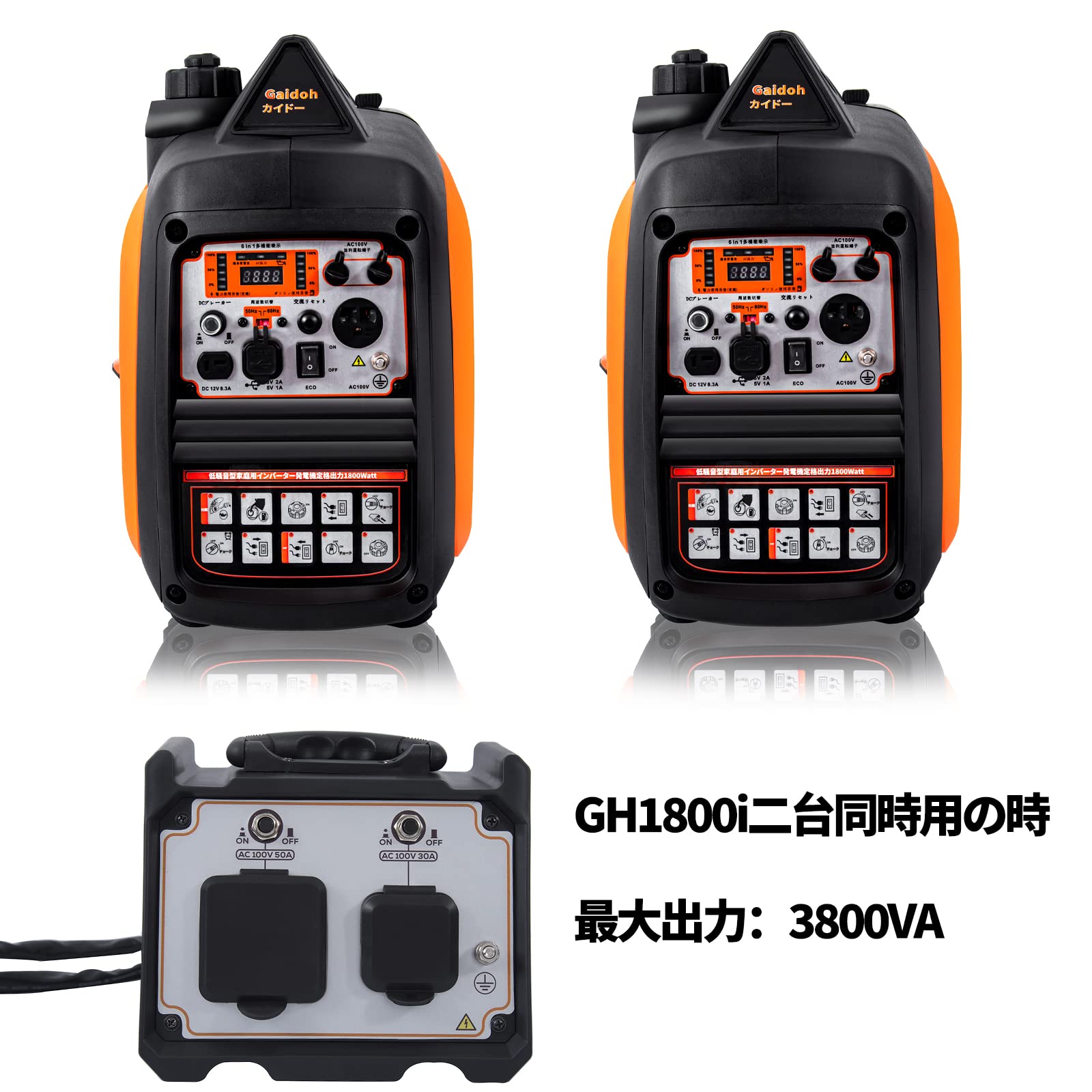 Amazon | インバーター発電機 ガソリン発電機GH2700i 最大出力3.2kVA