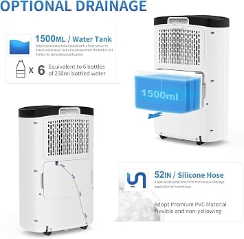 AIRPLUS 1500 Sq Ft Energy Efficient Dehumidifier for Bedroom, Max 30Pint/D