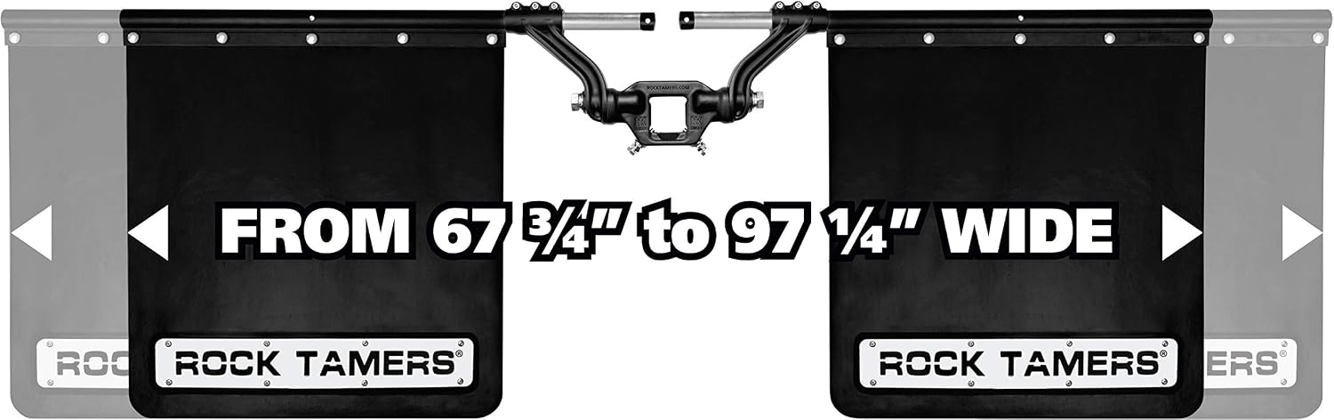 Rock Tamers Mudflap System 00110 2.5" Hub with Matte Black Stainless Steel Trim Plates