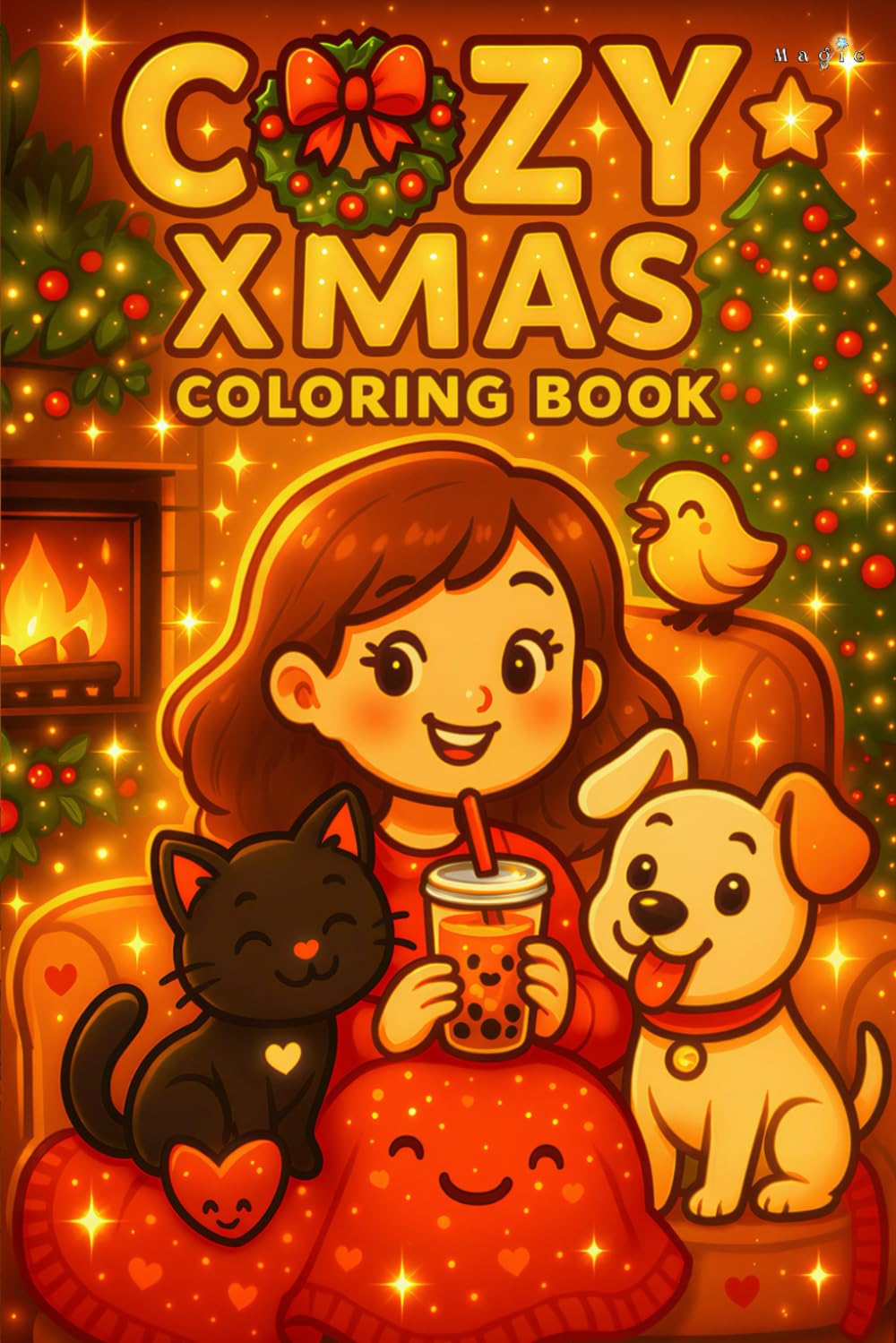 COZY XMAS Coloring Book – A Kawaii Winter Wonderland for All Ages!: Relaxing Kawaii Christmas and Winter Scenes with Cute Characters, Snowy Towns, and Holiday Magic