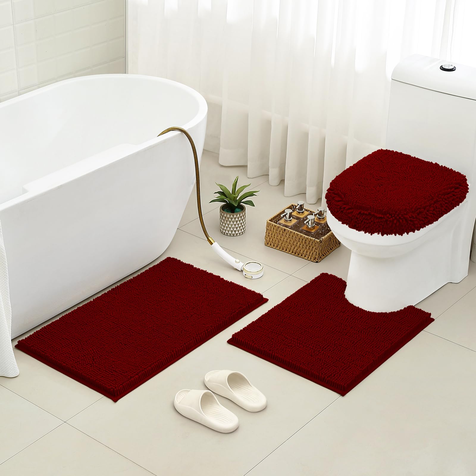 Bazasa Bonita alfombra de baño de 32 x 20 pulgadas, color verde, con letras blancas rotas, divertidas, lavables a máquina, alfombra de ducha antideslizante y absorbente de microfibra para baño, ducha