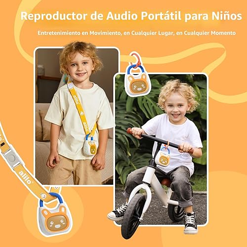 Miniatura 3 de alilo Pocket Bunny - Reproductor de música portátil para niños, juguetes musicales para niños pequeños de 1 a 3 a 5 años, precargado más de 120