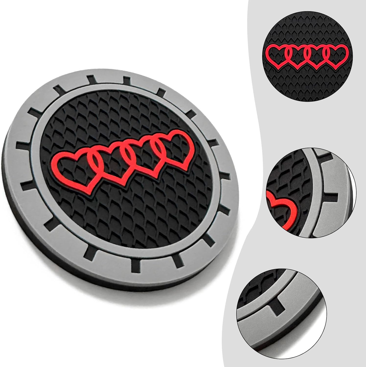 2Pack - 2.75inch Car Cup Holder Silicone Coaster fit for Audi Jeep Toyota Honda Ford Chevy GMC Dodge Subaru Cadillace Kia Hyundai Volkswagen BMW Mercedes Benz & More Interior Decorative Accessories - Image 4