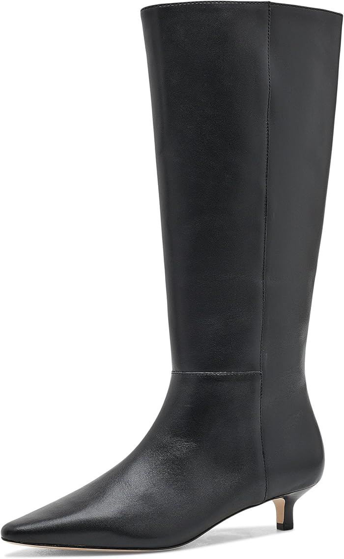 Женские ботинки Lauren Ralph Lauren Francesca Calfskin Tall Boot Heels, цвет: Чёрный