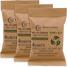 Wisesorb 3 x 132g Kraft Clay Desiccant Packs Food Safe Bentonite Clay, Silica Gel Alternative, Military-Grade Moisture Absorbers for Gun Safes, Storage Bins, Electronics, Clothes, Collectibles