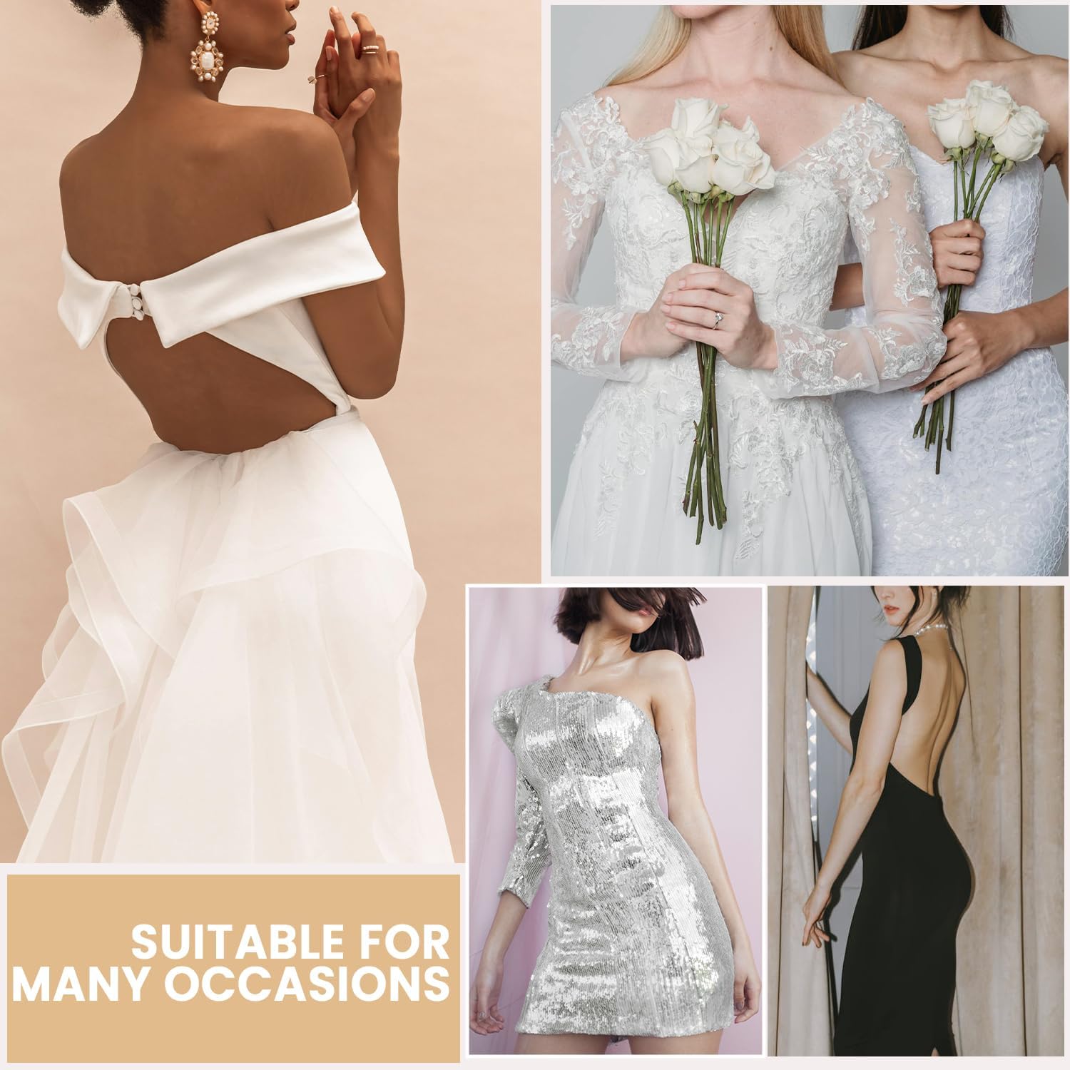 2 Pieces Invisible Strapless Sticky Bra Push up for Women, Ultra Adhesive Bra for Backless Dress - Image 7