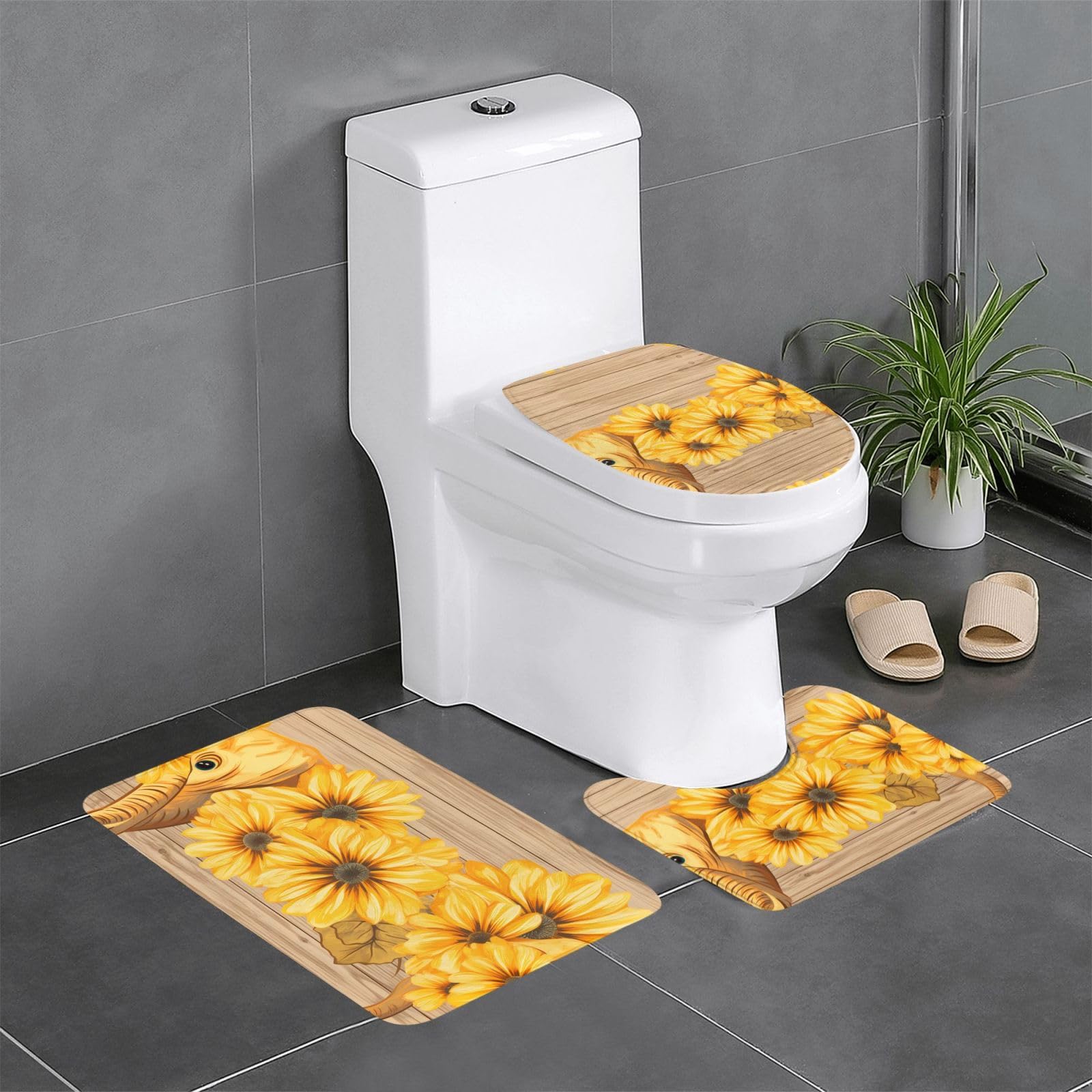 Tapis de salle de bain antidérapants pour créer une ambiance nature autour de la baignoire