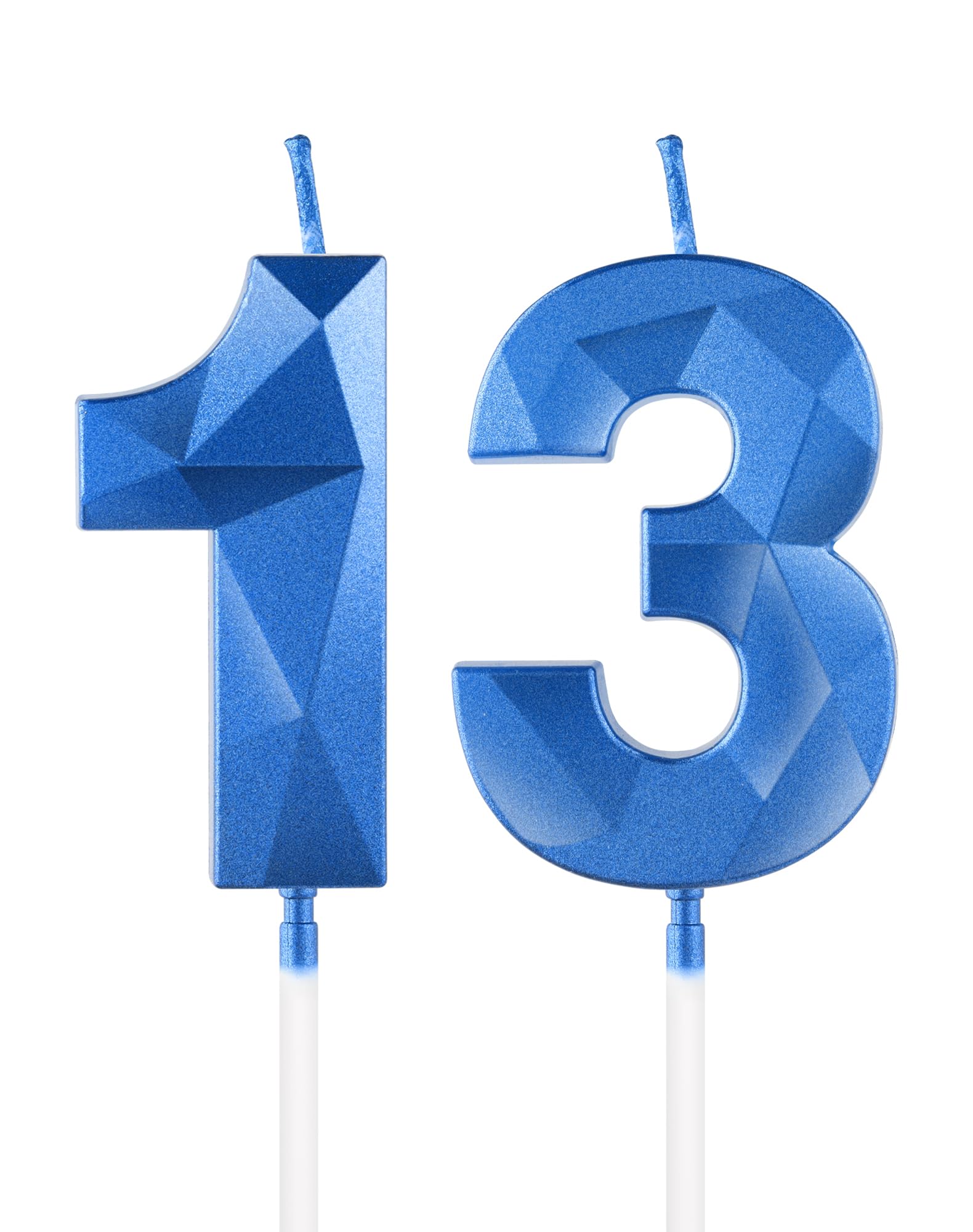 Royal Blue 13th Birthday Candles, 3D Number 13 Candle for Cake, Boy Girl 13th Birthday Decorations,Sapphire Candle Topper Blue Cake Decorations for Birthday Party Wedding Anniversary Supplies