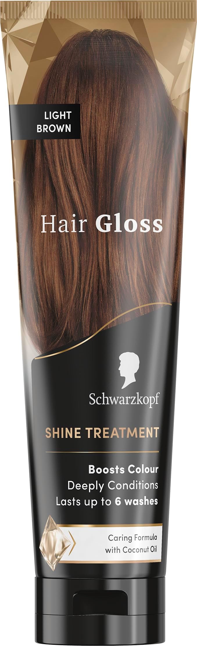 Hair Gloss Shine Treatment Light Brown 150ml, Semi-Permanent Hair Dye, Temporary Hair Treatment to Condition and Colour Hair, Contains Coconut Oil, Enhances Colour and Reduces Breakage