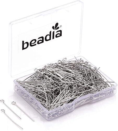 Miniatura 5 de Alfileres de ojo abierto para la cabeza de oro para la fabricación de joyas de bricolaje 1.181 in 300 piezas