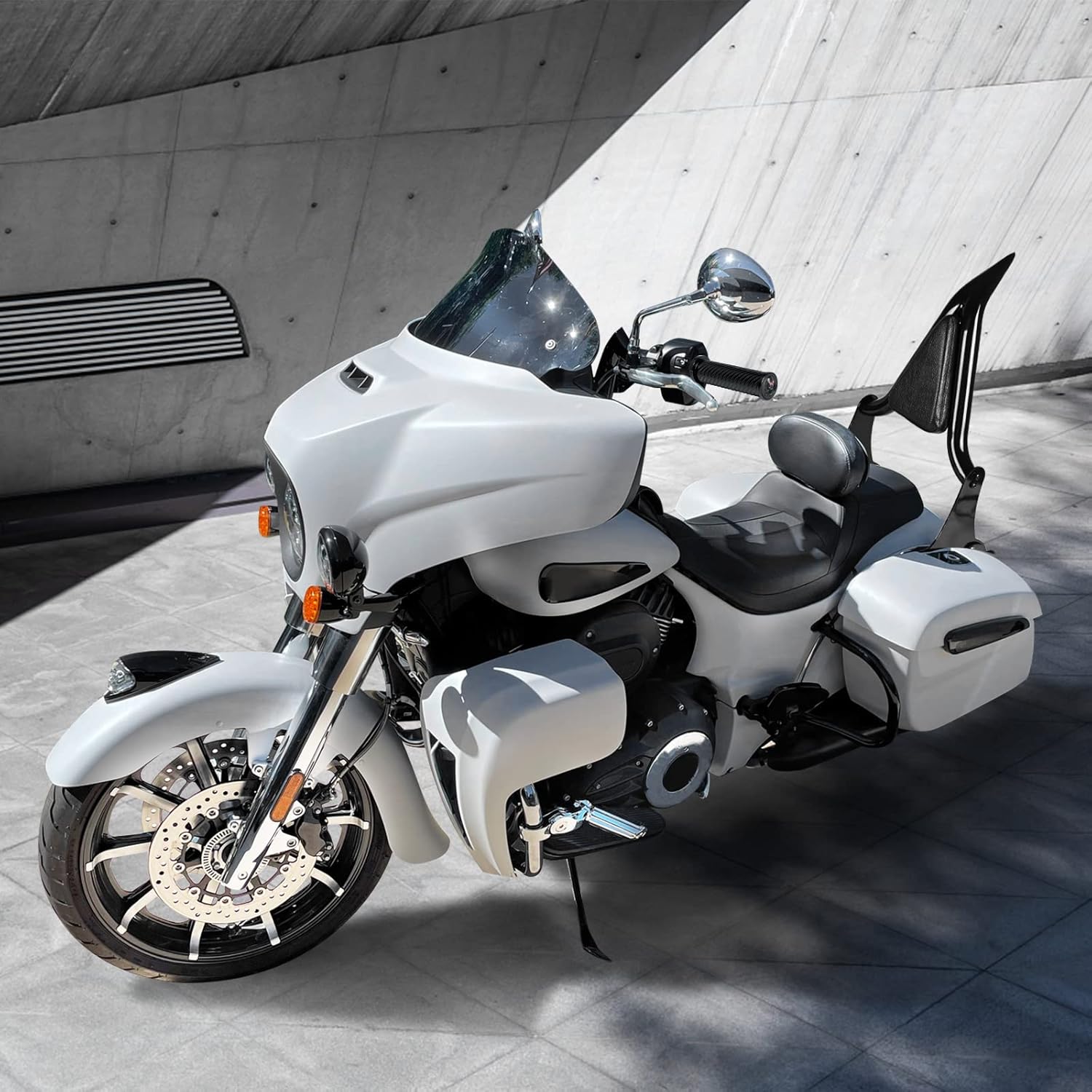 Quick Release Sissy Bar w/Pad Fit for Indian Challenger Roadmaster Chieftain Springfield Dark Horse 2014-2023 Detachable Passenger Backrest (Black)