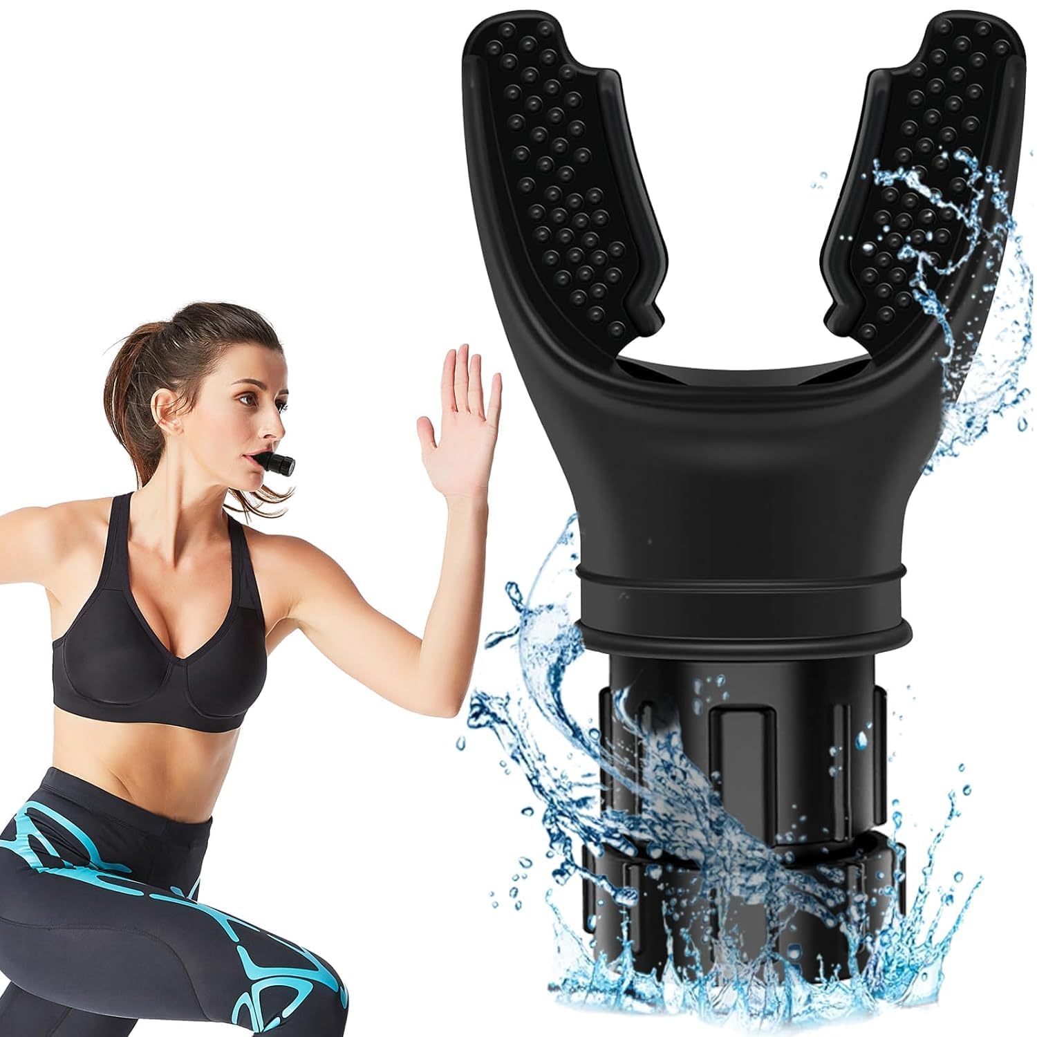 TRIBEAZI Exerciser Device with Adjustable Resistance,Running Yoga Exercise Accessories Compact & Ergonomic Mouth Bite Device for Adult