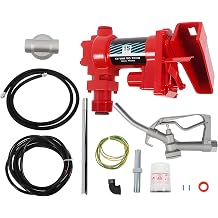Nakkaa 12 Volt 15 GPM Explosion Proof Fuel Transfer Pump Compatible with Gasoline, Diesel, Kerosene, Mineral Oil and Similar Fuels or Oils Package C