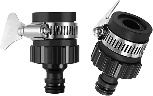ZhiheHui 2 pcs 16 mm Universal Tap Connector Adapter Mixer Kitchen Garden Hose Fitting Clamp