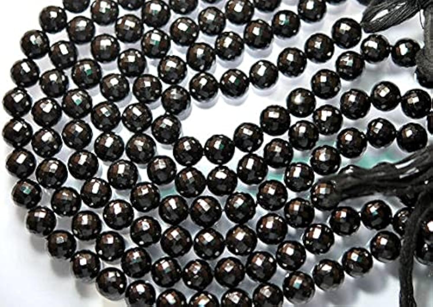 Spinelle Noire Naturelle AAA perles rondelles facettées 9mm de qualité gemme supérieure