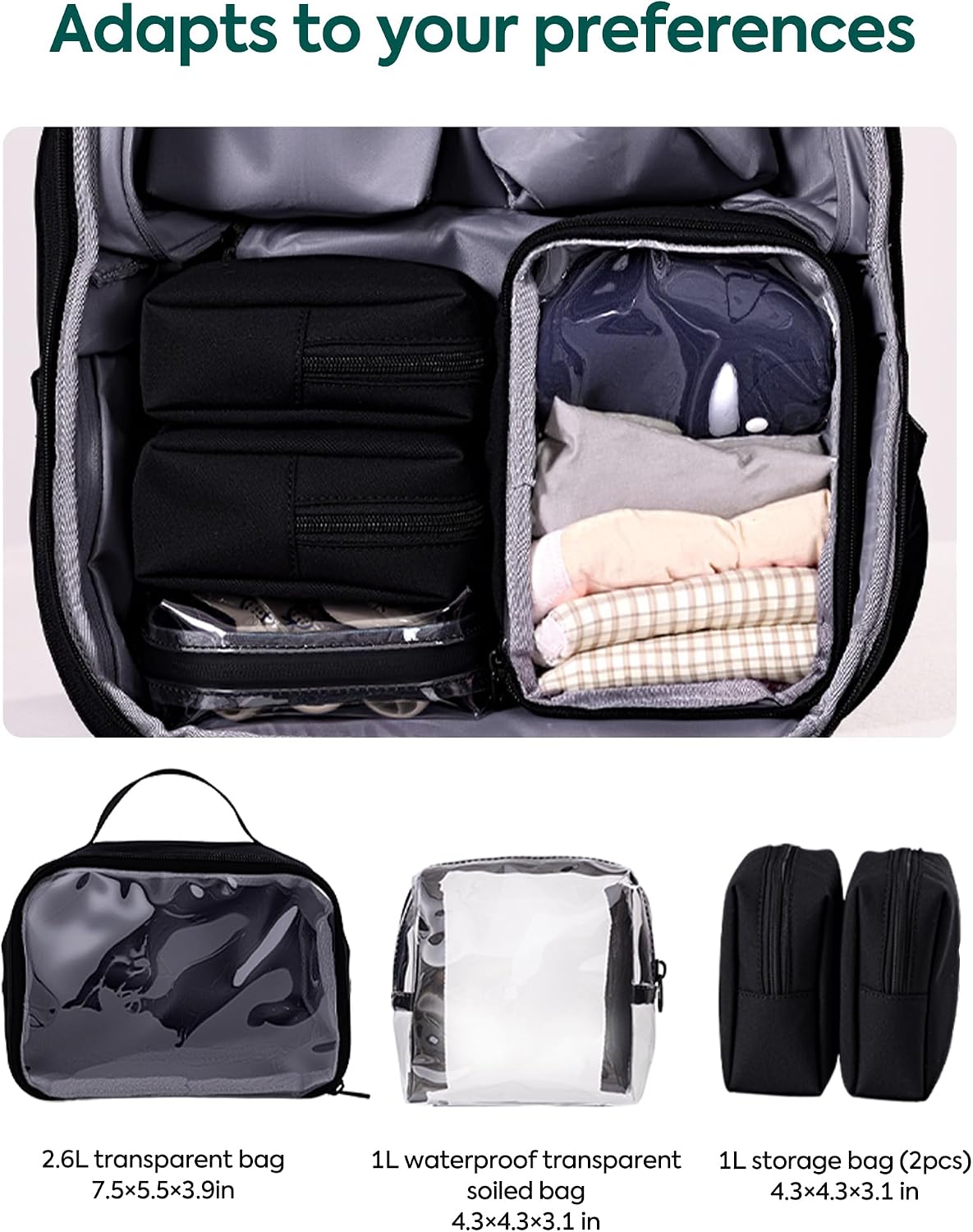 Babelio Grid Wizard Diaper Bag Backpack - Multi Function Waterproof Diaper Bag, Travel Essentials Baby Bag with 4 Individual Organizers, Insulated Bottle Holders, Baby Shower Gifts, Black