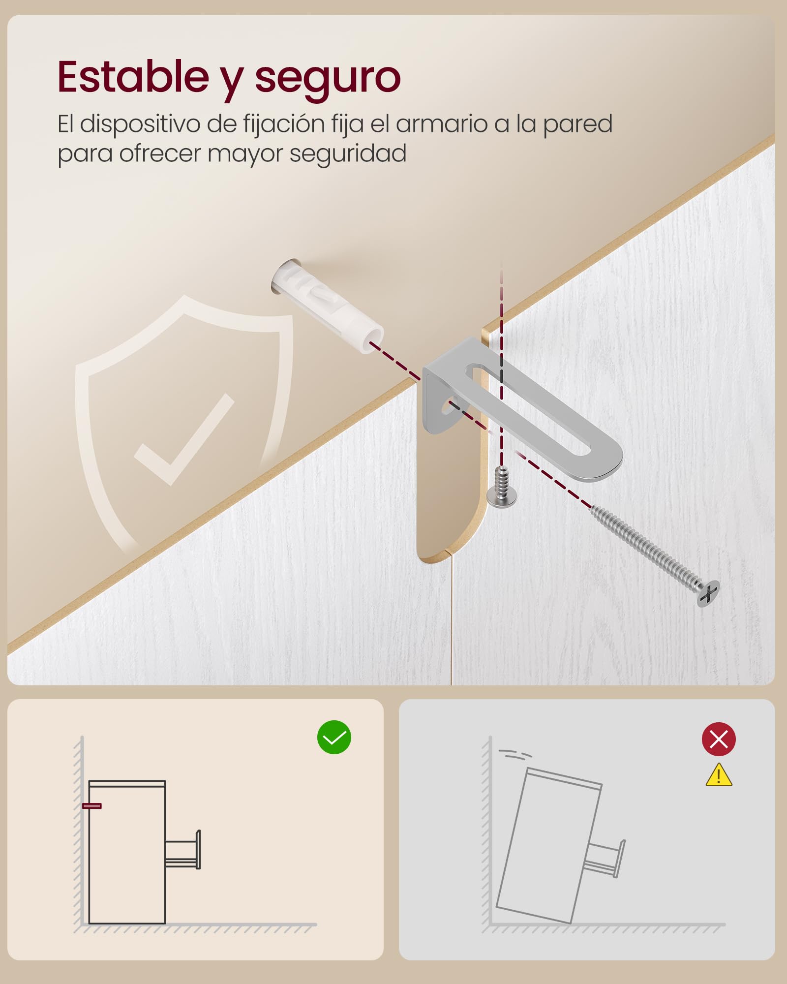 VASAGLE Colección Kailyn - Cómoda de 6 Cajones para Dormitorio, Armario de Almacenamiento, Mueble para Ropa, 30 x 48 x 111,2 cm, Estilo Moderno, Blanco Nieve LTS606WE01