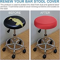 Vista 6 de PATIKIL Funda redonda para taburete de bar de 11 pulgadas, paquete de 4 fundas elásticas lavables para sillas de 11 a 13 pulgadas de diámetro