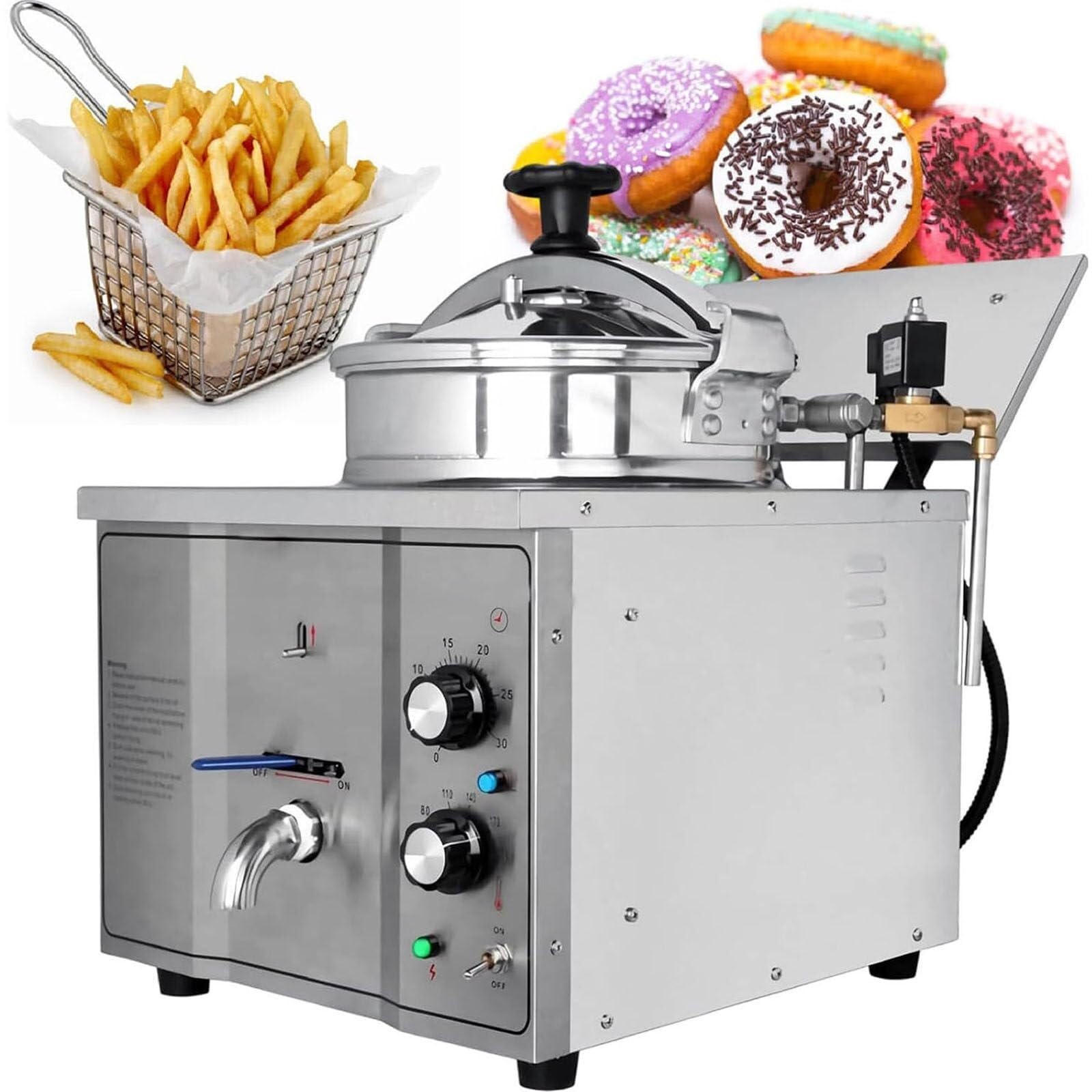 Deep Fryer 16L Countertop Electric Pressure Air Fryer French Fries Fryer Temperature Control Chicken Fryer for Kitchen Family