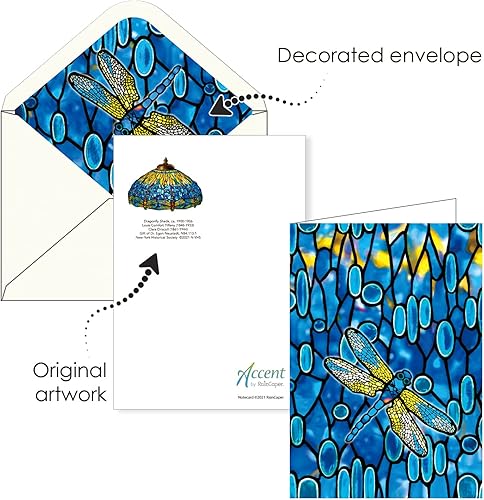 Miniatura 6 de RainCaper Fine Art - Tarjetas de felicitación de 5 x 7 pulgadas, papelería en blanco con sobres decorativos, caja de regalo, juego de 16 unidades,