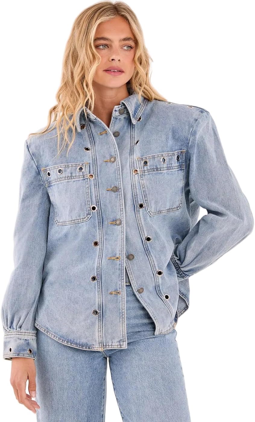 Nasty Gal Women's Eyelet Detail Denim Jacket