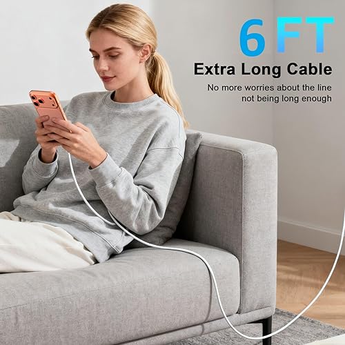 Miniatura 6 de Cargador de carga rápida para iPhone 17, 16, 15, paquete de 2 cargadores USB C de 40 W para iPhone 17 16 15 Pro Max y cable de carga tipo C de 6