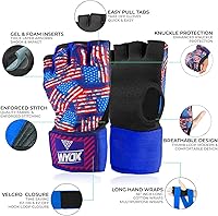 Vista 36 de WYOX Guantes interiores de boxeo de gel para hombres y mujeres, correas de muñeca rápidas de 31.5 in, protección acolchada para nudillos para Muay