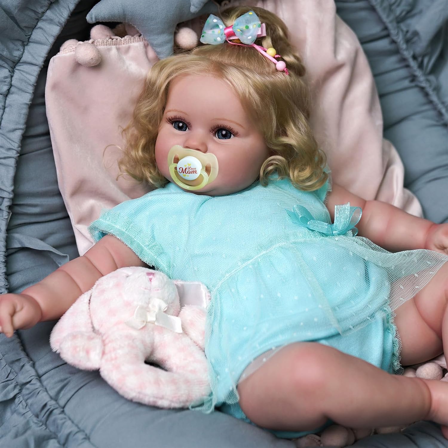 JIZHI Lifelike Reborn Baby Dolls - 20-Inch Feeling Realistic-Newborn Adorable Playful Real Life Baby Dolls with Feeding Kit & Gift Box for Kids Age 3 +