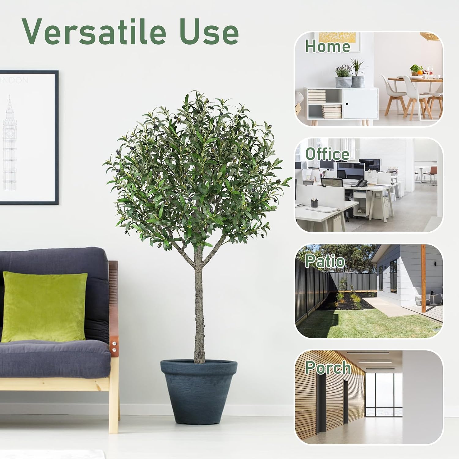 Artificial Olive Tree,6 FT Tall Faux Silk Olive Trees Indoor with 2100 ...