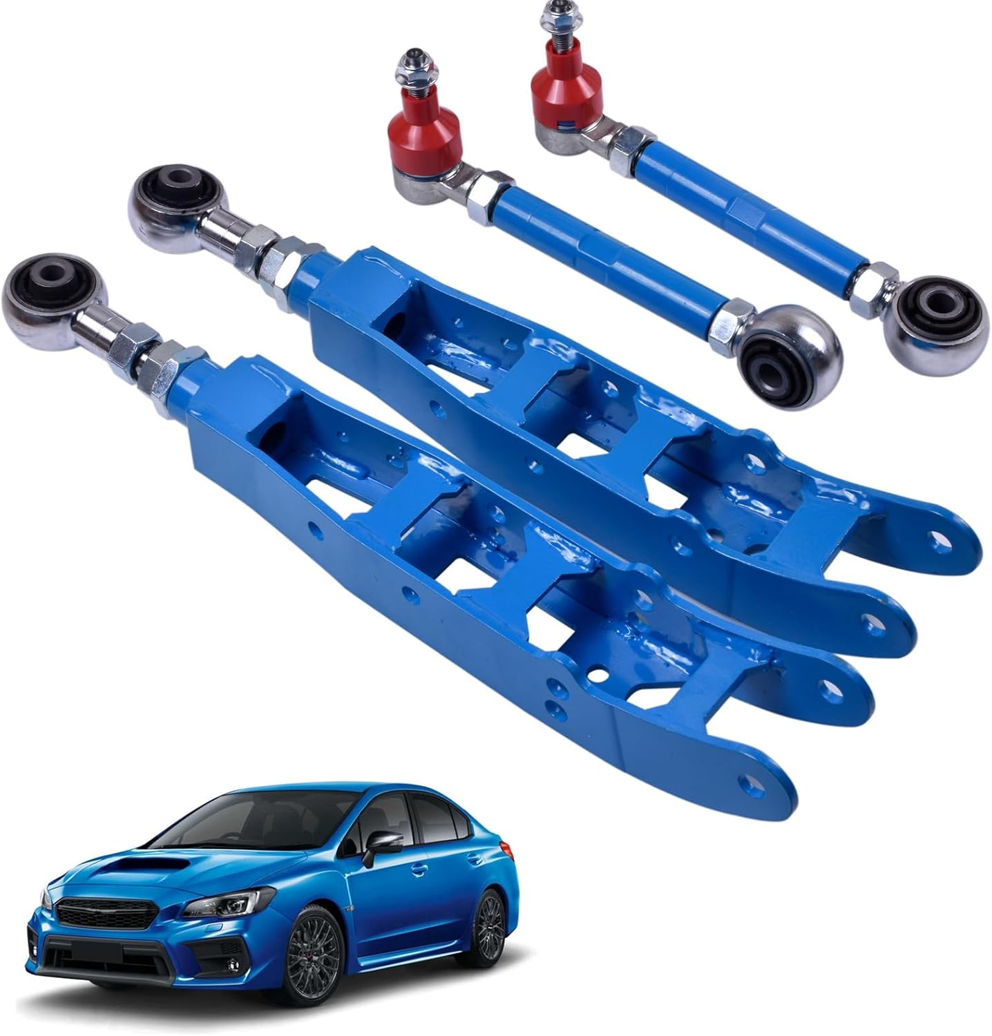 Adjustable Rear Lower Control Arms + Toe Left and Right Kit Compatible with Subaru Impreza BRZ WRX Legacy Crosstrek Forester Outback Toyota GR86 +/- 3 Degrees