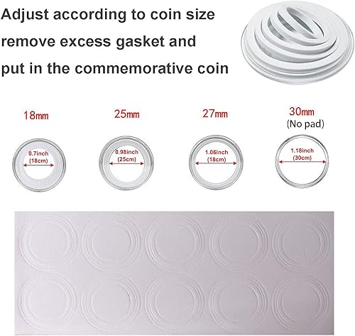 Miniatura 3 de Together-life 100 piezas de 1.181 in de madera para monedas de 1.181 in, caja de colección, caja de almacenamiento con cerradura, 3 tamaños
