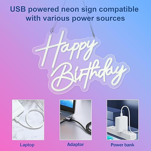 Miniatura 10 de Letrero de neón de 37 x 8 pulgadas para decoración de fiesta de cumpleaños, para cerveza, bar, club, dormitorio, hotel, pub, cafetería, boda, fiesta