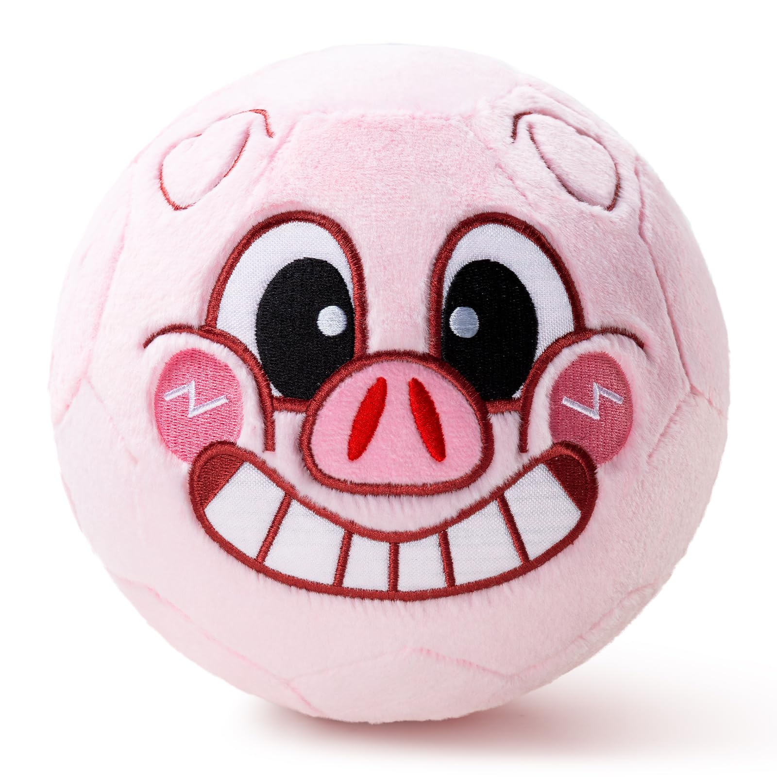 VangeBow Soft Indoor Football Gifts for Boys Girls, Inflatable Plush Lightweight Baby Kids Ball Toys for Toddlers 1-3 4 5 Year Old Children First Birthday Gift (Pink Piggy, Pump Include)