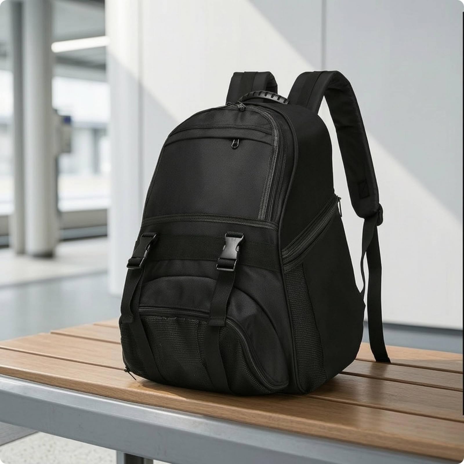 Zaino Sportivo Borsa Porta Attrezzatura Borsone Zainetto Scomparto Strutturato Capacità 20-35 L Cinghie con Fibbia Regolabile Spallacci Imbottiti, Array, Rosso