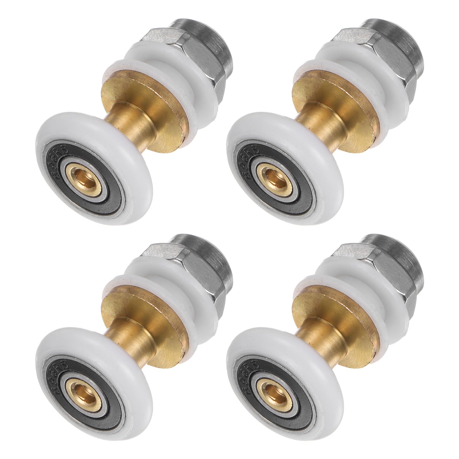 sourcing map Lot de 4 roulettes de rechange pour porte de douche, 20 mm de diamètre, pièce de rechange pour porte de douche coulissante en verre