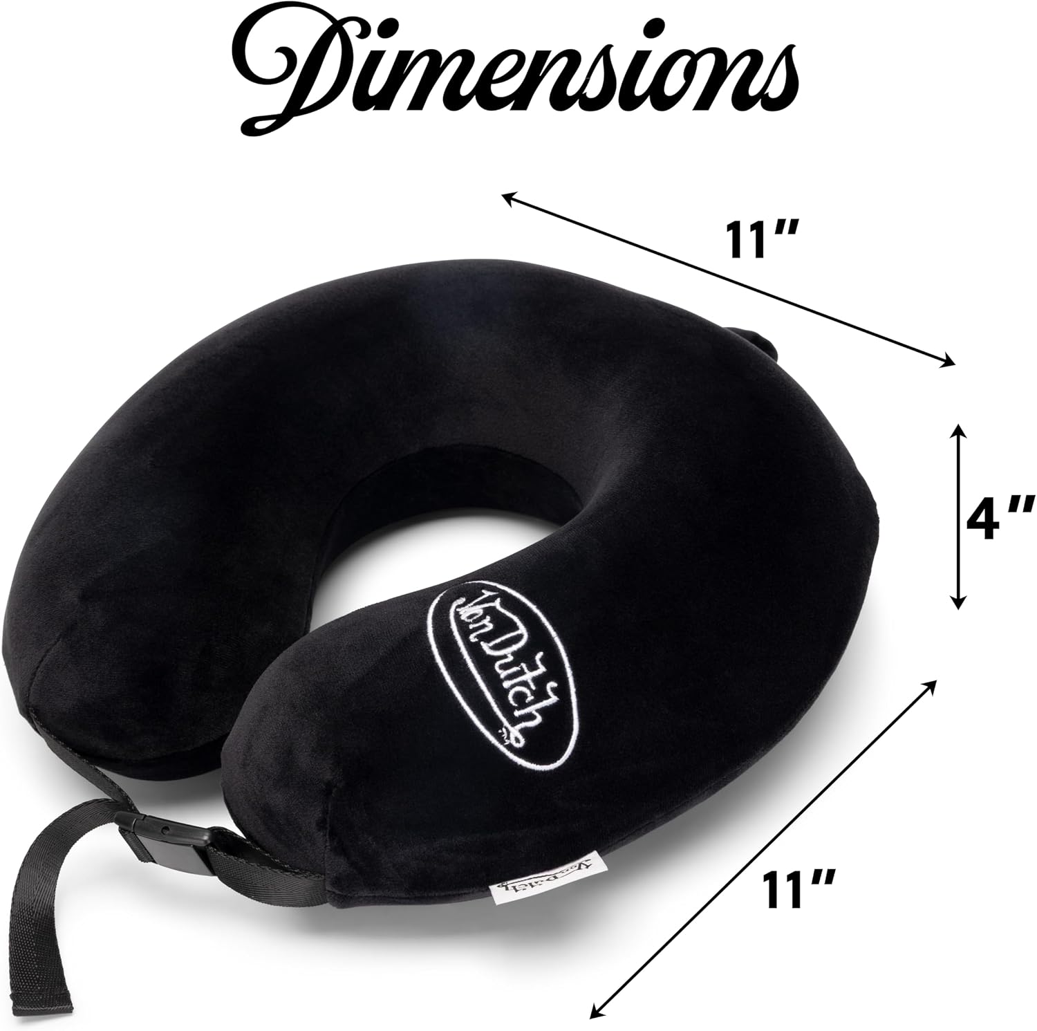 Von Dutch Classic Black Memory Foam Travel Neck Pillow