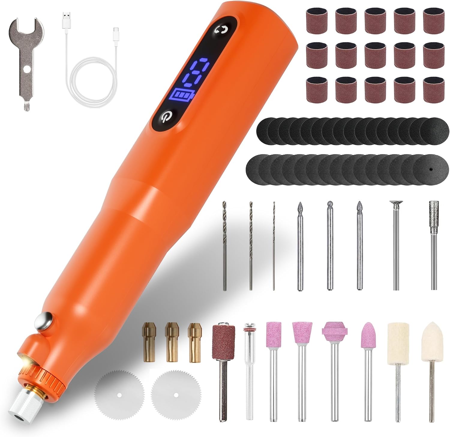 Cordless Rotary Tool Kit - 9-Speed Adjustable with USB Charging | Multi-Purpose Engraving Pen for Sanding, Polishing, Drilling & DIY Crafts | Includes 3D Printing Accessories (Black)