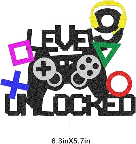 Miniatura 6 de Suministros para fiestas de videojuegos, controlador de juegos, 11 decoraciones de decoración de pasteles para decoración de fiesta de videojuegos