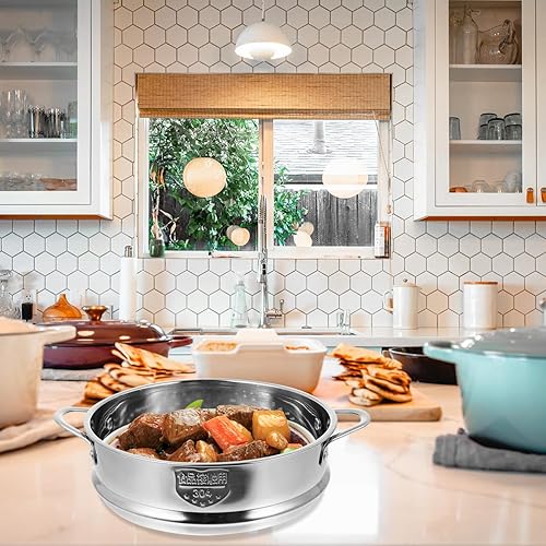 Miniatura 2 de DOITOOL Cesta de vapor apilable de acero inoxidable para cocinar, inserto de vapor de metal de 7.08 pulgadas, cesta de vapor de alimentos para