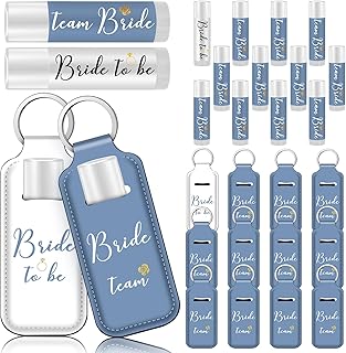 24 Pcs/12 Set Something Blue Before I Do Bachelorette Party Favors Bride and Bridesmaid Lip Balm Keychain Bulk 11 Bridesmaid Themed 1 Bride Themed Each One Has 1 Pouch Bachelorette Party Favor